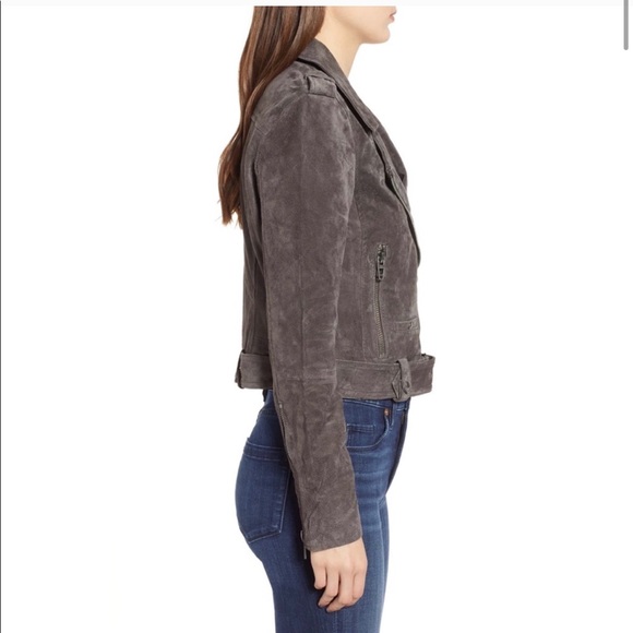 Blank NYC Suede Moto Jacket in French Grey - Picture 2 of 6